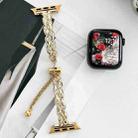 For Apple Watch Series 4 40mm Rhinestone Peacock Metal Bracelet Watch Band(Gold) - 2