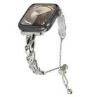 For Apple Watch Series 3 38mm Rhinestone Peacock Metal Bracelet Watch Band(Starlight) - 1