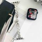For Apple Watch Series 3 38mm Rhinestone Peacock Metal Bracelet Watch Band(Starlight) - 2