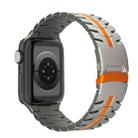 For Apple Watch SE 2023 44mm Double Lock Buckle Turtle Titanium Steel Watch Band(Titanium Orange) - 1