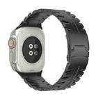 For Apple Watch Ultra 2 49mm Double Lock Buckle Turtle Titanium Steel Watch Band(Black) - 1