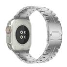 For Apple Watch Ultra 2 49mm Double Lock Buckle Turtle Titanium Steel Watch Band(Silver) - 1