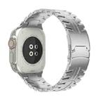 For Apple Watch Ultra 49mm Double Lock Buckle Turtle Titanium Steel Watch Band(Silver) - 1