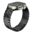 For Apple Watch Series 8 41mm Double Lock Buckle Turtle Titanium Steel Watch Band(Black) - 2