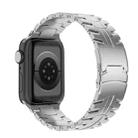 For Apple Watch SE 40mm Double Lock Buckle Turtle Titanium Steel Watch Band(Silver) - 1