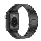 For Apple Watch SE 44mm Double Lock Buckle Turtle Titanium Steel Watch Band(Black) - 1