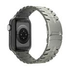 For Apple Watch Series 3 38mm Double Lock Buckle Turtle Titanium Steel Watch Band(Titanium) - 1
