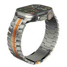 For Apple Watch 42mm Double Lock Buckle Turtle Titanium Steel Watch Band(Titanium Orange) - 2