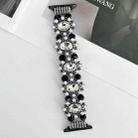 For Apple Watch SE 2023 44mm Beaded Pearl Gemstone Bracelet Watch Band(Black) - 2