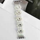 For Apple Watch SE 2023 40mm Beaded Pearl Gemstone Bracelet Watch Band(White) - 2