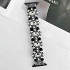 For Apple Watch SE 2023 40mm Beaded Pearl Gemstone Bracelet Watch Band(Black) - 2