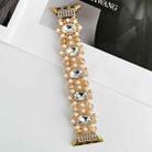 For Apple Watch SE 2023 40mm Beaded Pearl Gemstone Bracelet Watch Band(Gold) - 2