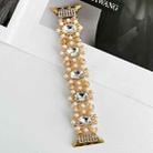 For Apple Watch Ultra 2 49mm Beaded Pearl Gemstone Bracelet Watch Band(Gold) - 2