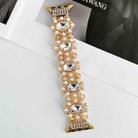 For Apple Watch Series 7 41mm Beaded Pearl Gemstone Bracelet Watch Band(Gold) - 2