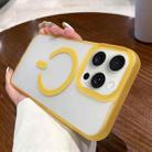 For iPhone 15 Pro Dual-Side Frosted MagSafe Clear Phone Case(Yellow) - 1