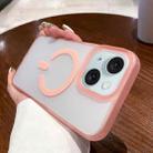 For iPhone 13 Dual-Side Frosted MagSafe Clear Phone Case(Pink) - 1