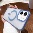 For iPhone 11 Dual-Side Frosted MagSafe Clear Phone Case(Blue) - 1