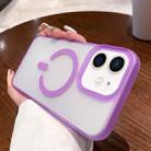 For iPhone 11 Dual-Side Frosted MagSafe Clear Phone Case(Purple) - 1