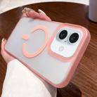 For iPhone 16 Plus Dual-Side Frosted MagSafe Clear Phone Case(Pink) - 1