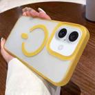 For iPhone 16 Plus Dual-Side Frosted MagSafe Clear Phone Case(Yellow) - 1