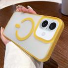 For iPhone 16 Dual-Side Frosted MagSafe Clear Phone Case(Yellow) - 1