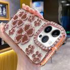 For iPhone 12 Pro Max Electroplating Flower Diamond TPU Phone Case(Pink) - 1