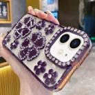 For iPhone 11 Electroplating Flower Diamond TPU Phone Case(Purple) - 1