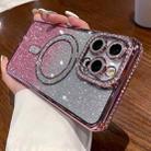 For iPhone 15 Pro Max Diamond Gradient Glitter Plated MagSafe Phone Case(Pink) - 1