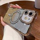 For iPhone 12 Diamond Gradient Glitter Plated MagSafe Phone Case(Gold) - 1