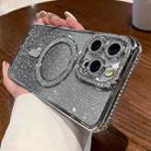 For iPhone 12 Pro Diamond Gradient Glitter Plated MagSafe Phone Case(Silver) - 1