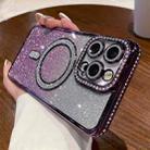 For iPhone 12 Pro Diamond Gradient Glitter Plated MagSafe Phone Case(Purple) - 1