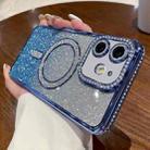 For iPhone 11 Diamond Gradient Glitter Plated MagSafe Phone Case(Blue) - 1