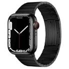 For Apple Watch SE 2023 44mm PG65 Single Bead Bamboo Joint Spring Bars Titanium Metal Watch Band(Black) - 1