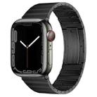 For Apple Watch SE 2023 40mm PG65 Single Bead Bamboo Joint Spring Bars Titanium Metal Watch Band(Graphite Black) - 1