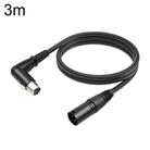 XK041L XLR 3pin Straight Male to Elbow Female Audio Cable, Length:3m(Black) - 1
