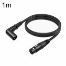 XK042L XLR 3pin Straight Female to Elbow Male Audio Cable, Length:1m(Black) - 1