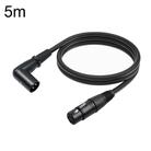 XK042L XLR 3pin Straight Female to Elbow Male Audio Cable, Length:5m(Black) - 1