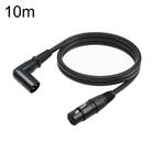 XK042L XLR 3pin Straight Female to Elbow Male Audio Cable, Length:10m(Black) - 1