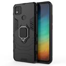 For Xiaomi Redmi 9C PC + TPU Anti-fall Protective Case with Magnetic Ring Holder(Black) - 1