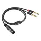 2020Y63 XLR Female to Dual 6.35mm 1/4 TRS Male Y-type Audio Cable, Length:1m(Black) - 2