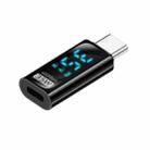 Type-C Male to 8 Pin Female 35W Charging Adapter with Digital Display(Black) - 1