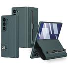 For Samsung Galaxy Z Fold7 5G GKK Integrated Flip Leather Case with Pen Slotm, Stylus Not Included(Green) - 1