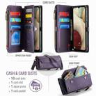 For Samsung Galaxy A12 5G CaseMe C36 Card Slots Zipper Wallet RFID Anti-theft Leather Phone Case(Purple) - 3