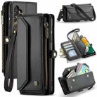 For Samsung Galaxy A13 5G / 4G CaseMe C36 Card Slots Zipper Wallet RFID Anti-theft Leather Phone Case(Black) - 1
