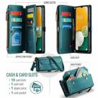 For Samsung Galaxy A13 5G / 4G CaseMe C36 Card Slots Zipper Wallet RFID Anti-theft Leather Phone Case(Blue-green) - 3