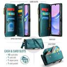 For Samsung Galaxy A15 CaseMe C36 Card Slots Zipper Wallet RFID Anti-theft Leather Phone Case(Blue-green) - 3