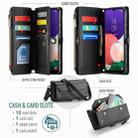 For Samsung Galaxy A22 5G CaseMe C36 Card Slots Zipper Wallet RFID Anti-theft Leather Phone Case(Black) - 3