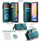 For Samsung Galaxy A25 CaseMe C36 Card Slots Zipper Wallet RFID Anti-theft Leather Phone Case(Blue-green) - 3