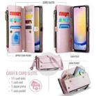 For Samsung Galaxy A25 CaseMe C36 Card Slots Zipper Wallet RFID Anti-theft Leather Phone Case(Pink) - 3