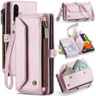 For Samsung Galaxy A30s / A50s / A50 CaseMe C36 Card Slots Zipper Wallet RFID Anti-theft Leather Phone Case(Pink) - 1